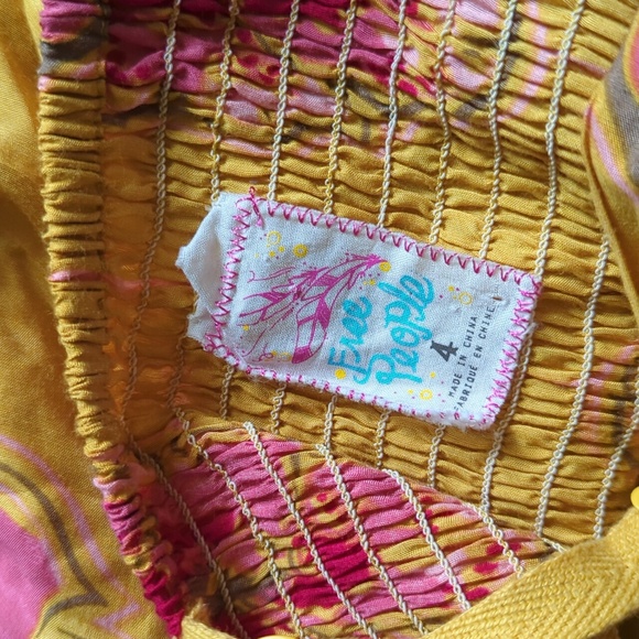 Free People Golden Poppy Floral Dress Size 4 - Picture 5 of 7